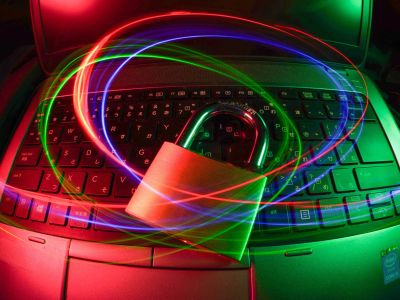 lock on top of laptop, Cybersecurity, Ransomware Protection