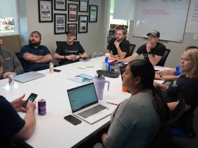 Team members in meeting, Cybersecurity, Ransomware Protection