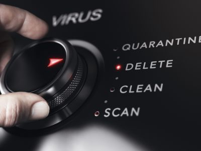 the dial of virus removal. removing viruses, antivirus, malware killer