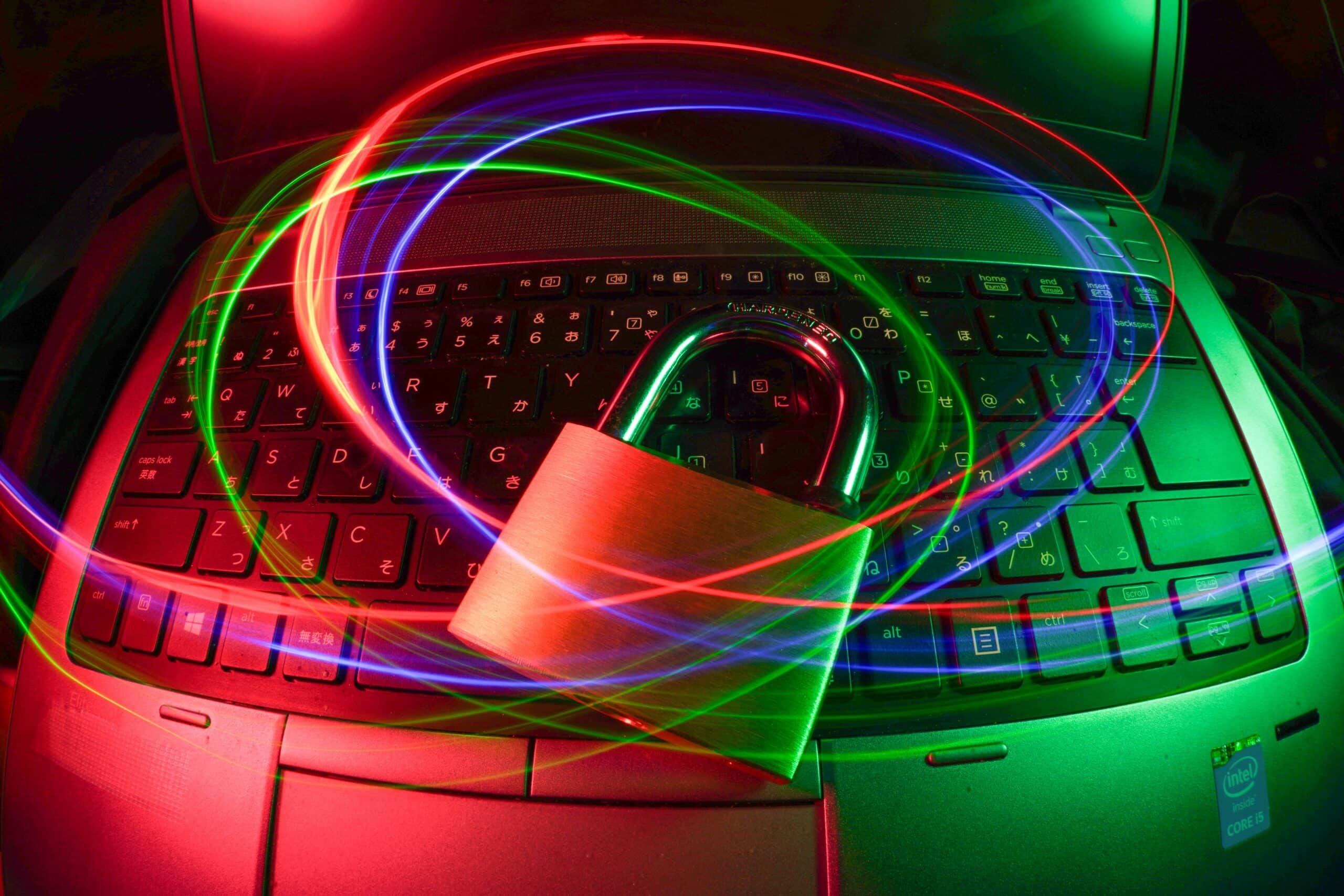 lock on top of laptop, Cybersecurity, Ransomware Protection