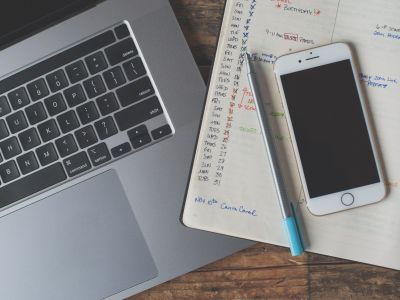 iphone on top of notepad next to laptop, Cybersecurity, Ransomware Protection