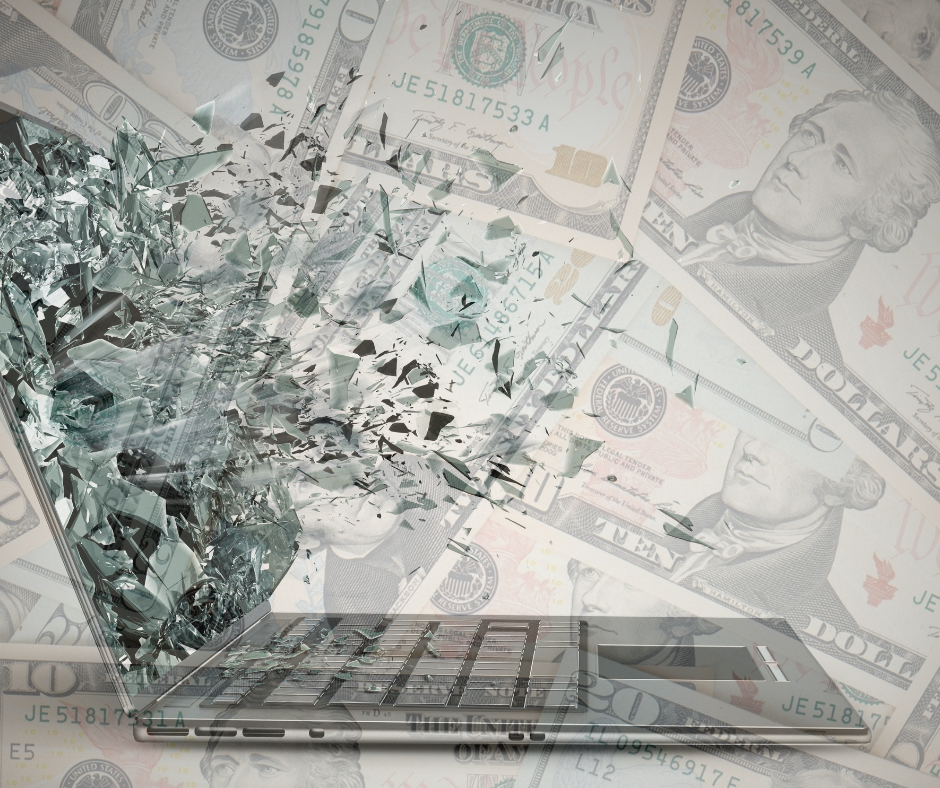 Computer laptop and money, LeadingIT, Cybersecurity
